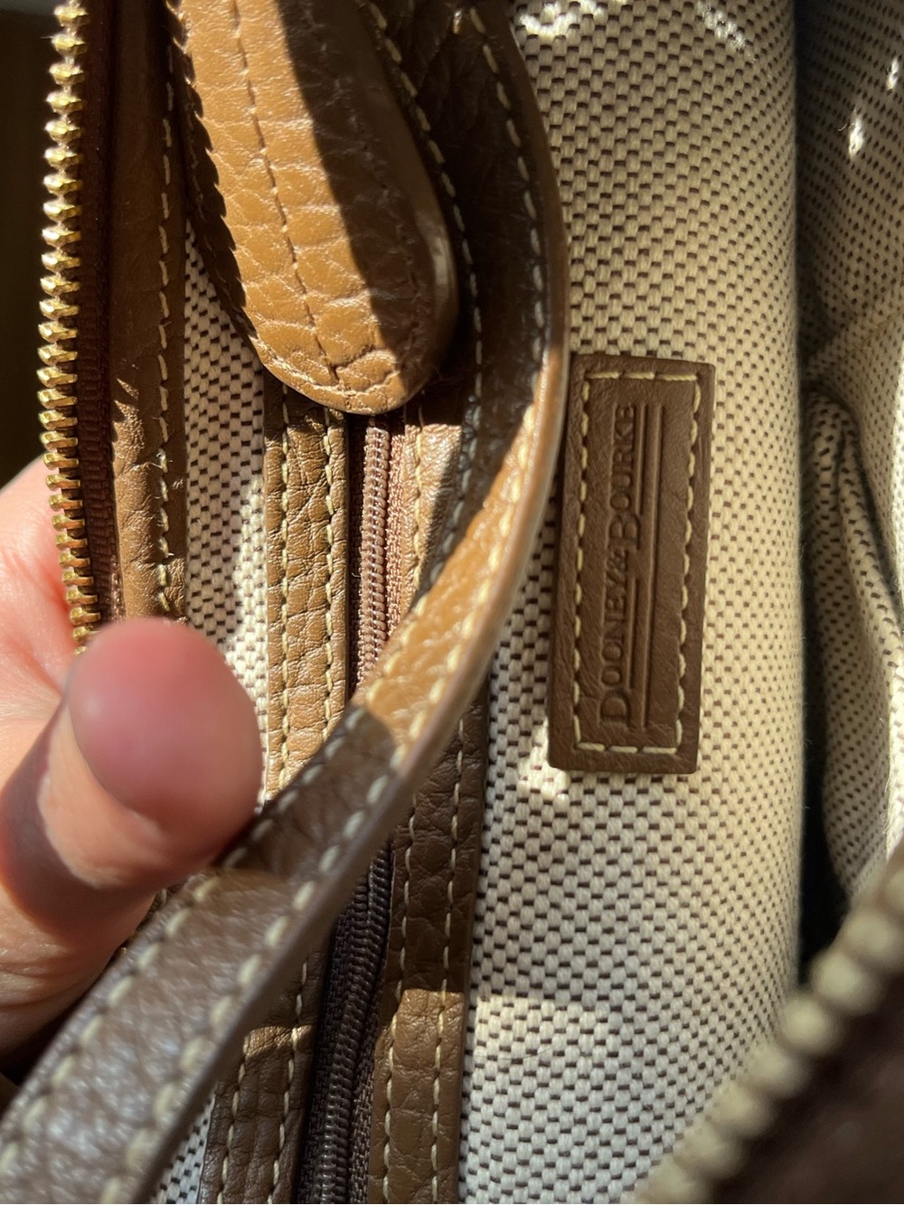 Dooney & Bourke Beige Logo Canvas Shoulder Bag - Picture 8 of 11